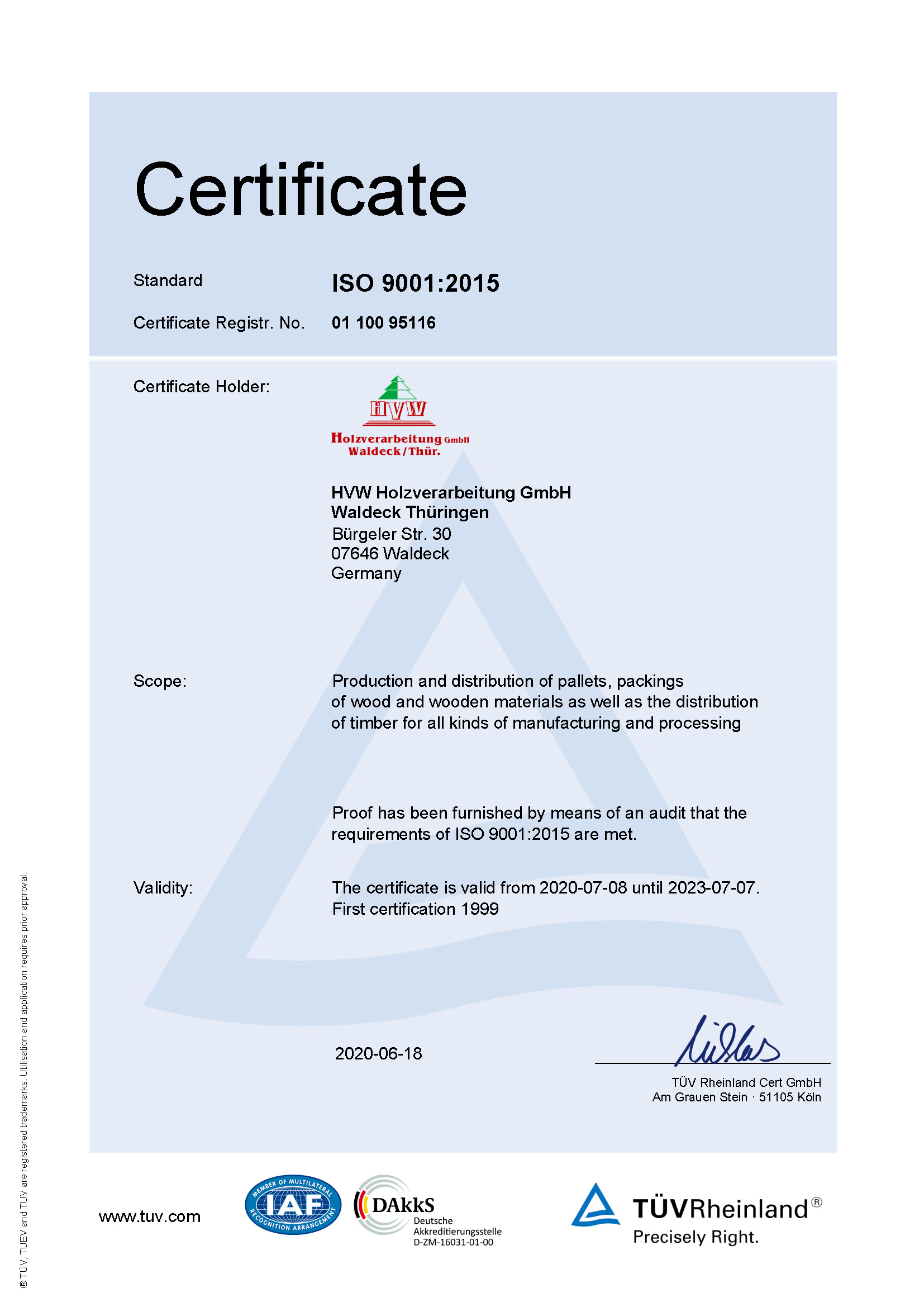 ISO Certifikat